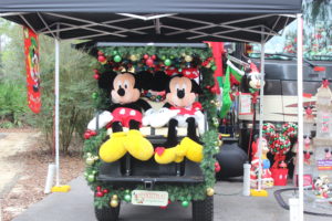 decorated golf cart