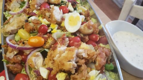 salad dressing homecoming theme Homecomin' Fried Chicken Salad with Mickey Eggs