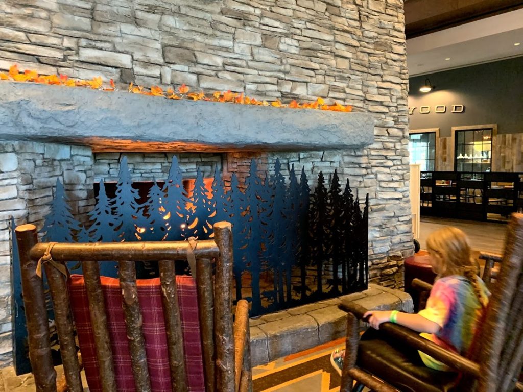 Great Wolf Lodge fireplace