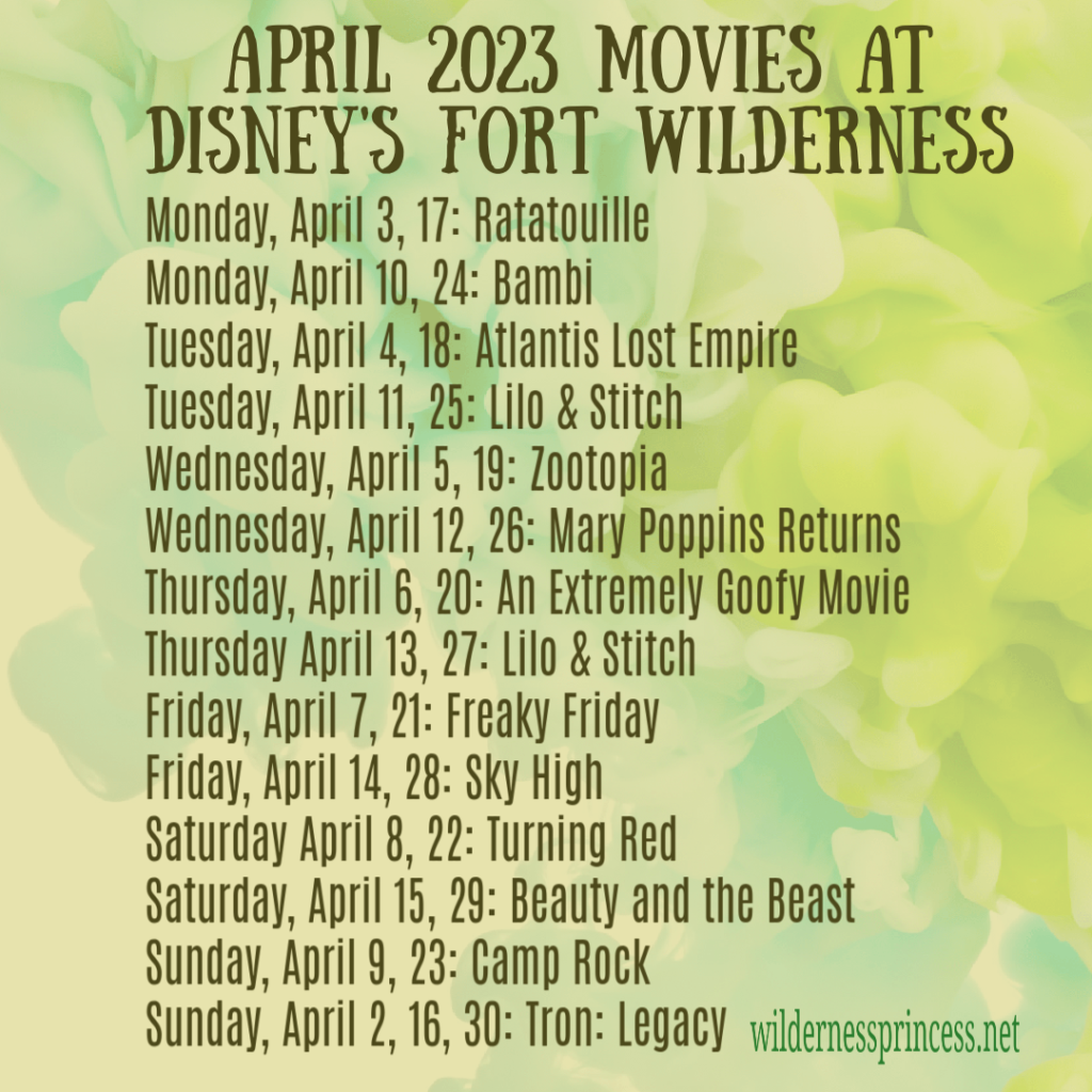 April 2023 Movies Fort Wilderness